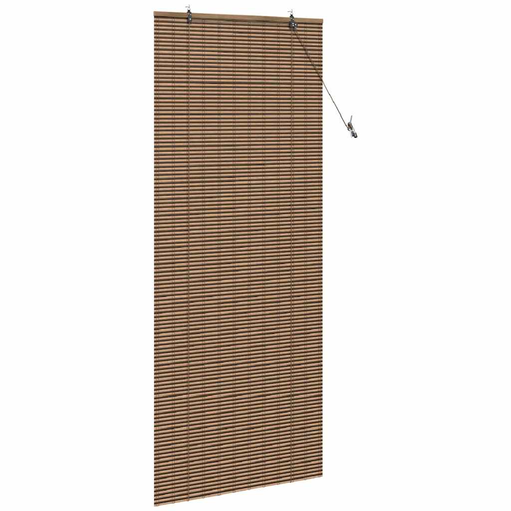 Rollo mit Vorhängen Braun 80 x 220 cm Bambus