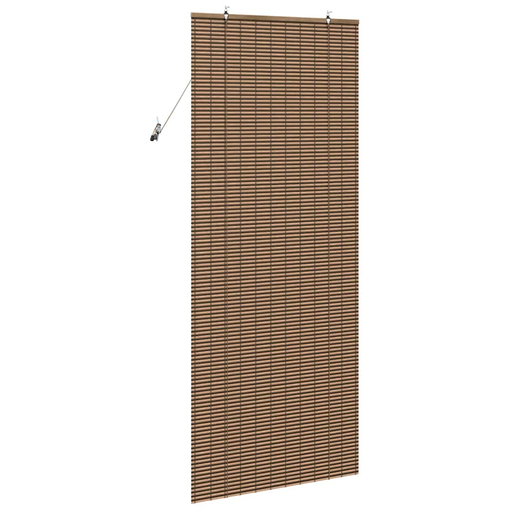 Rollo mit Vorhängen Braun 80 x 220 cm Bambus