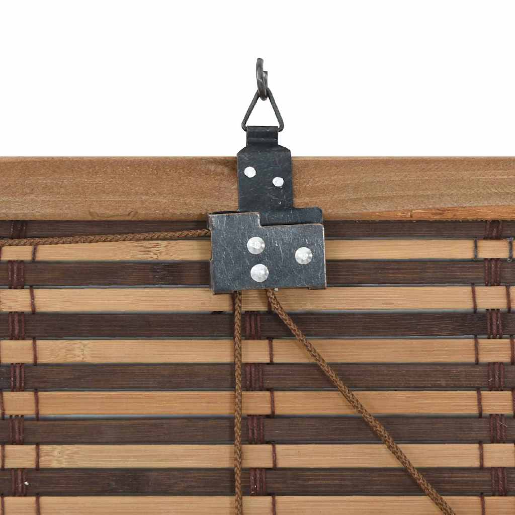 Store enrouleur avec rideaux marron 110 x 160 cm Bambou