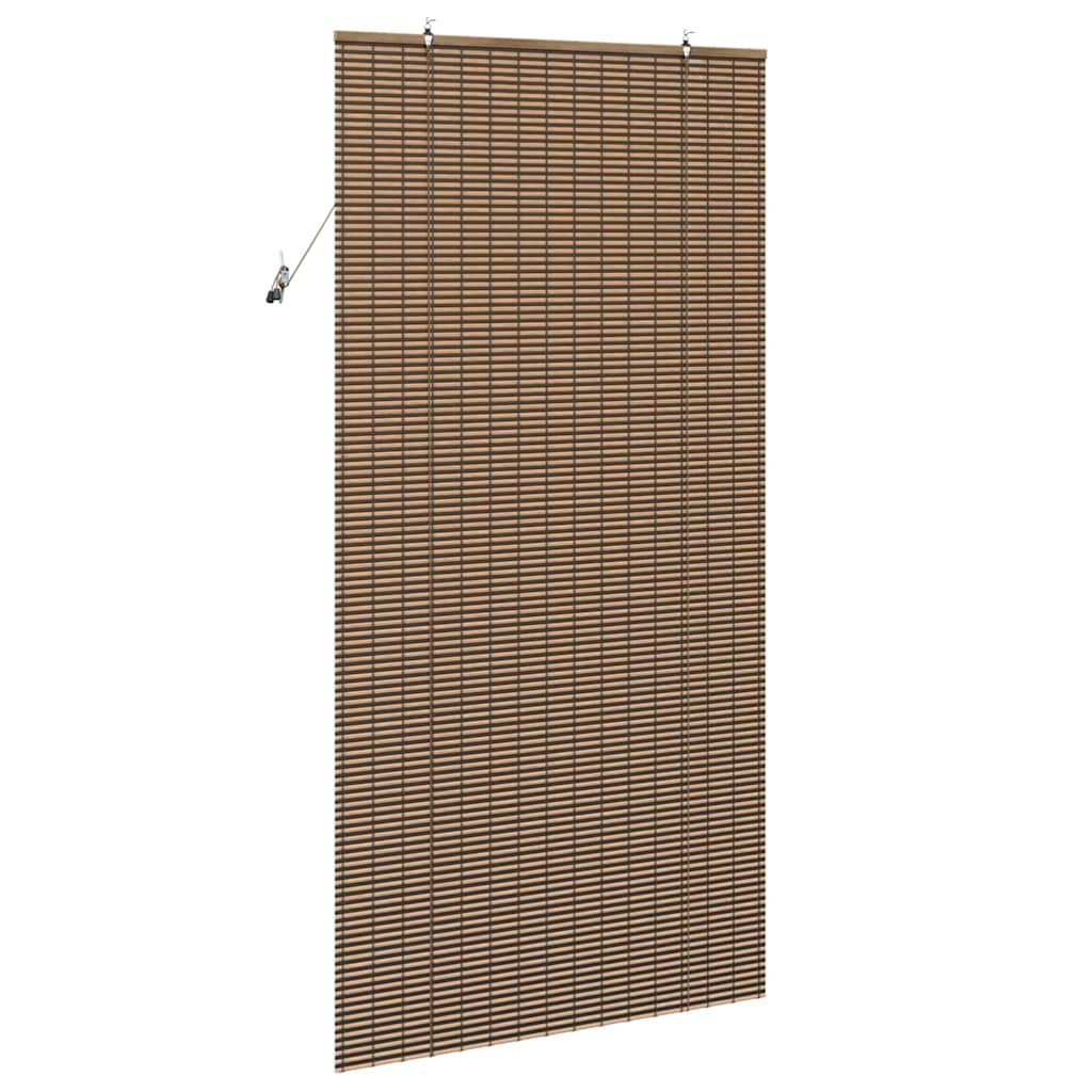 Brown Roller Blind with Curtains 110 x 220 cm Bamboo