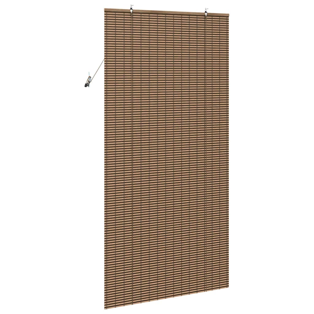 Brown Roller Blind with Curtains 110 x 220 cm Bamboo
