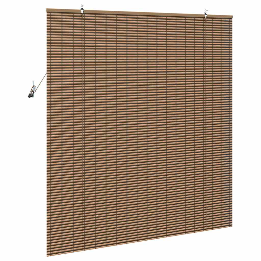 Rollo mit Vorhängen Braun 150 x 160 cm Bambus