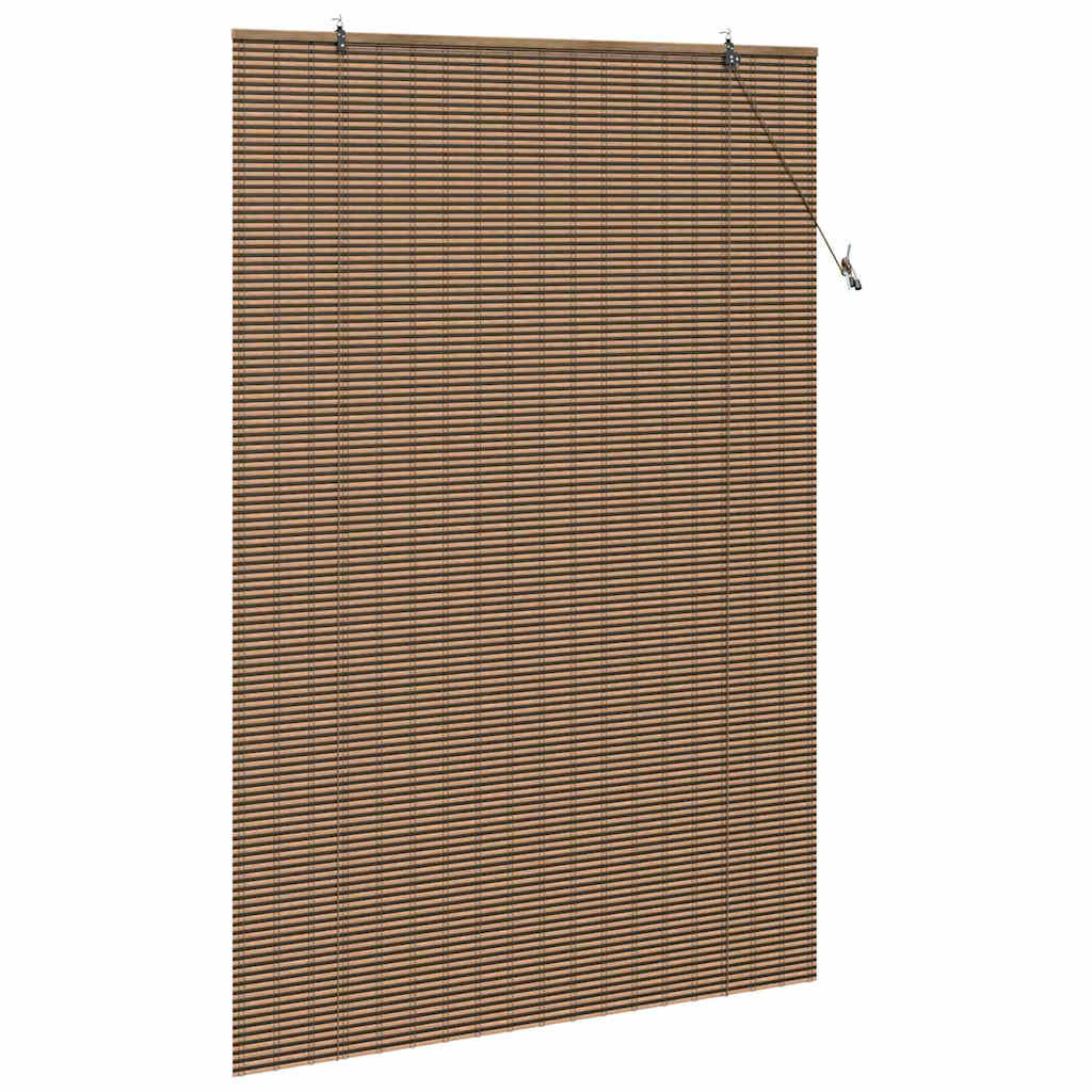 Rollo mit Vorhängen Braun 150 x 220 cm Bambus