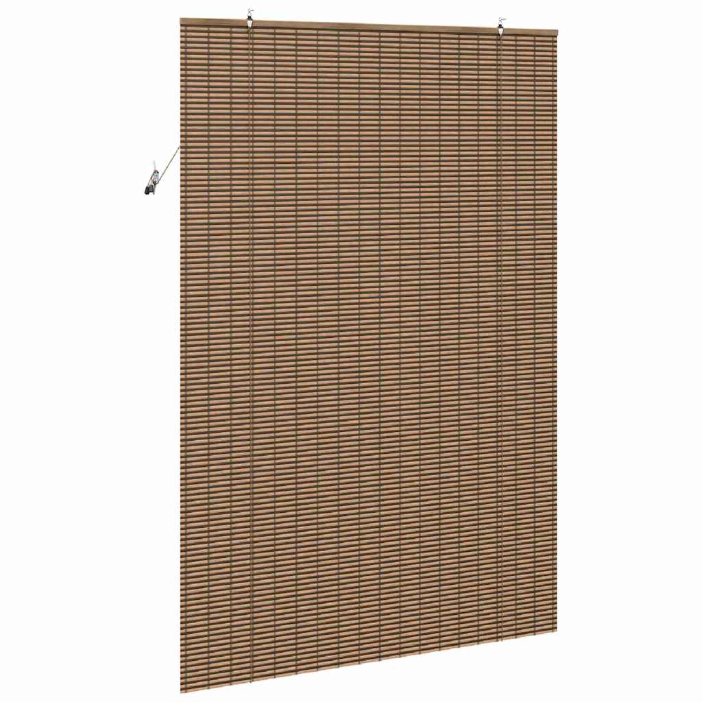 Rollo mit Vorhängen Braun 150 x 220 cm Bambus