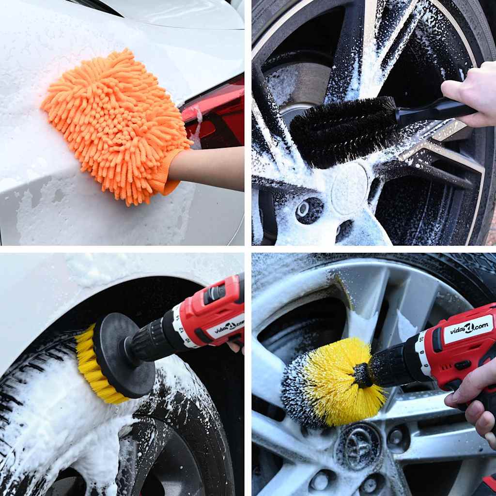 Car Brush Set Multicolored Poly Rattan