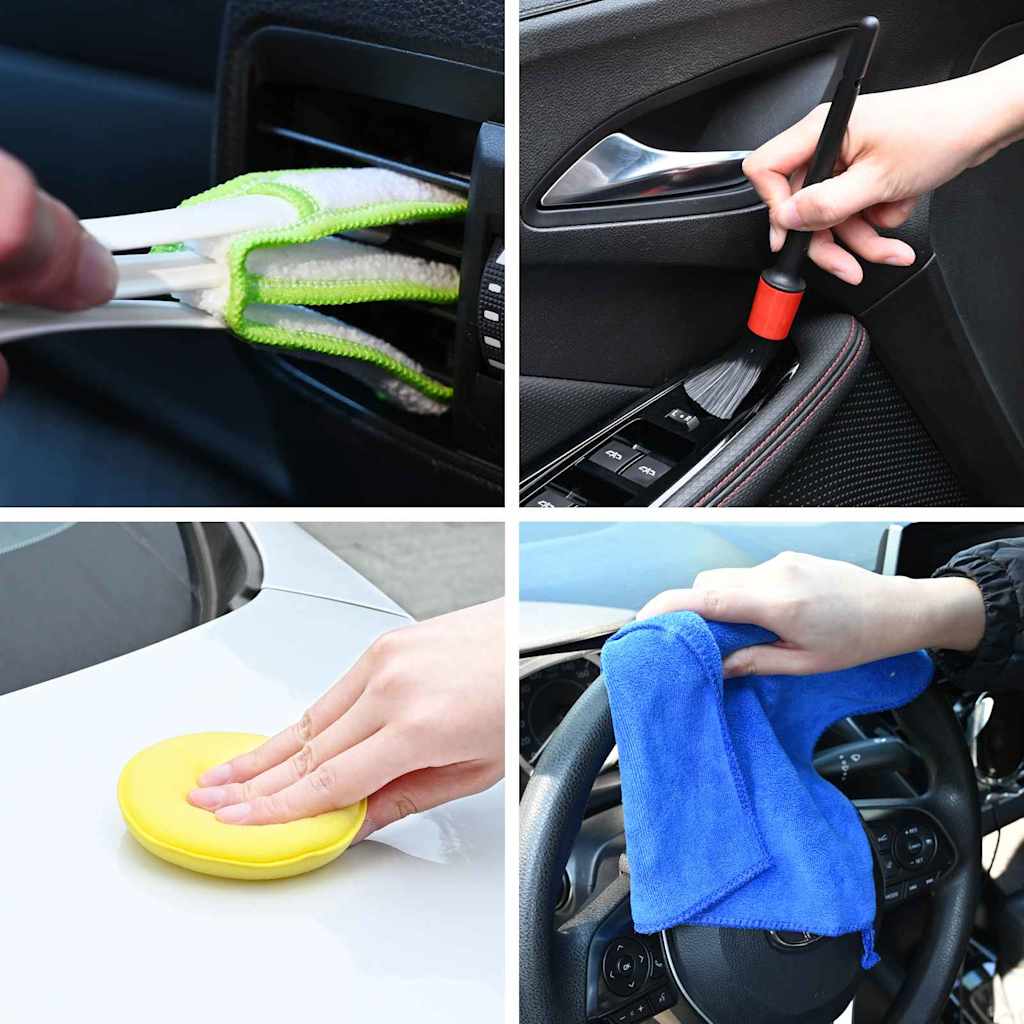 Car Brush Set Multicolored Poly Rattan