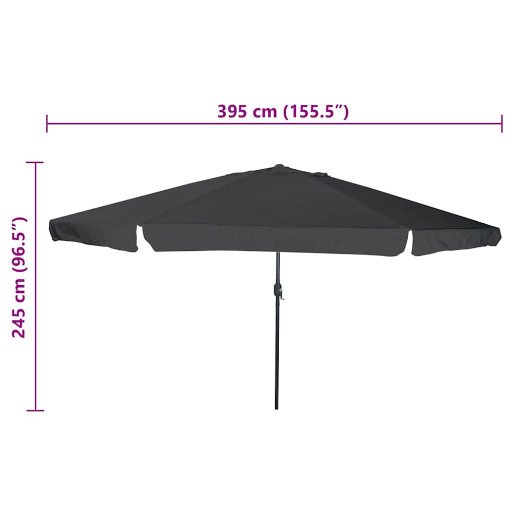 Garten-Sonnenschirm Anthrazit 395 x 395 x 245 cm