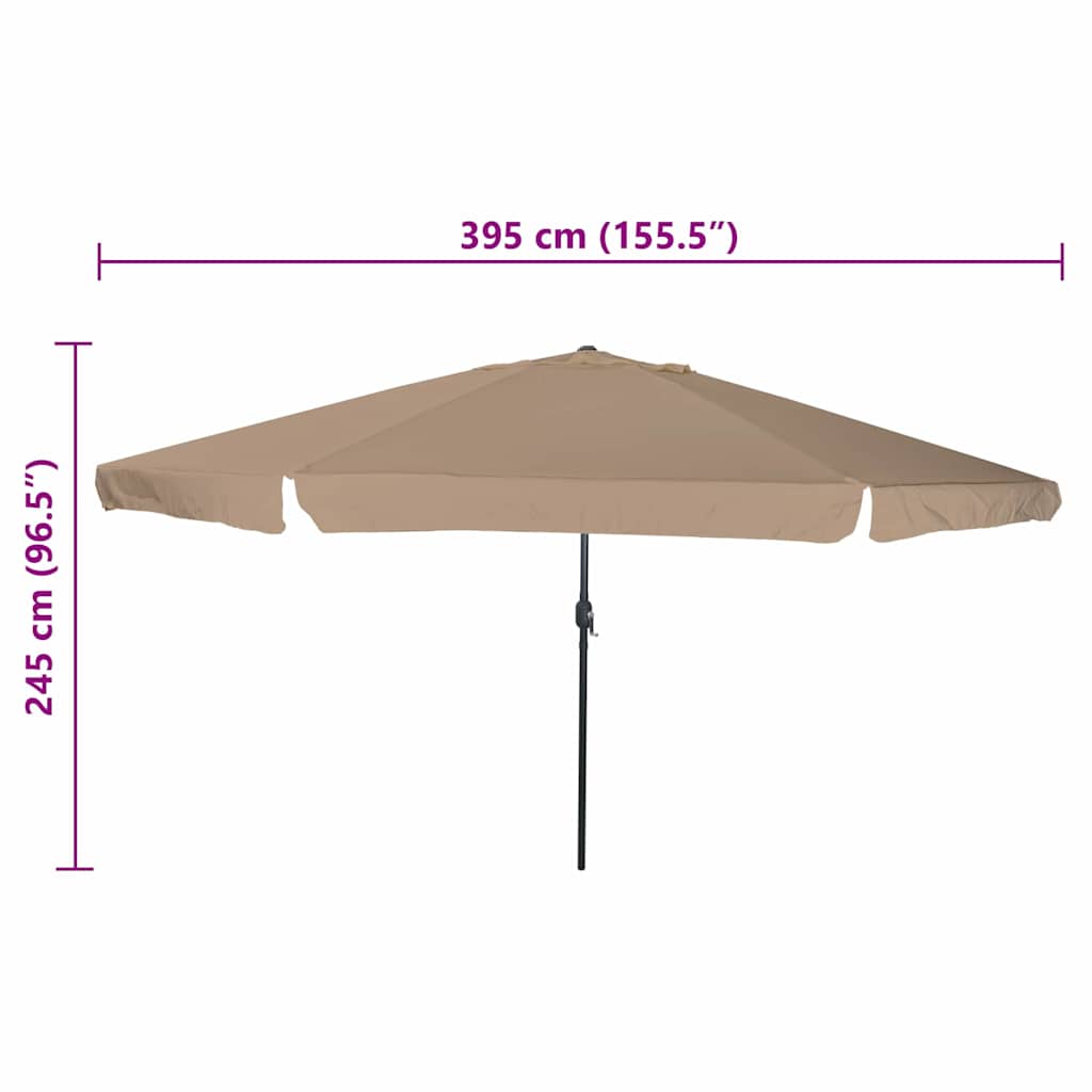 Garten-Sonnenschirm Taupe 395 x 395 x 245 cm