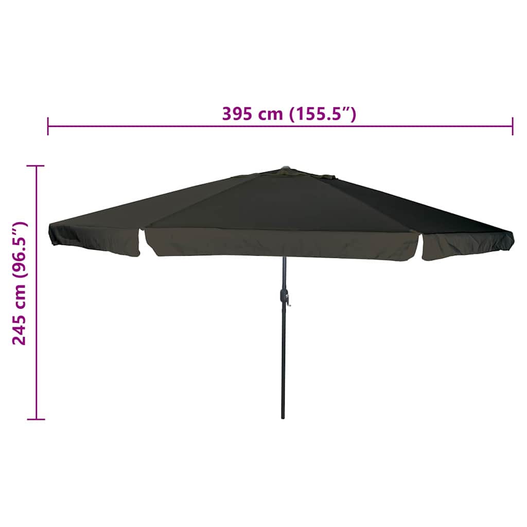 Garten-Sonnenschirm Schwarz 395 x 395 x 245 cm