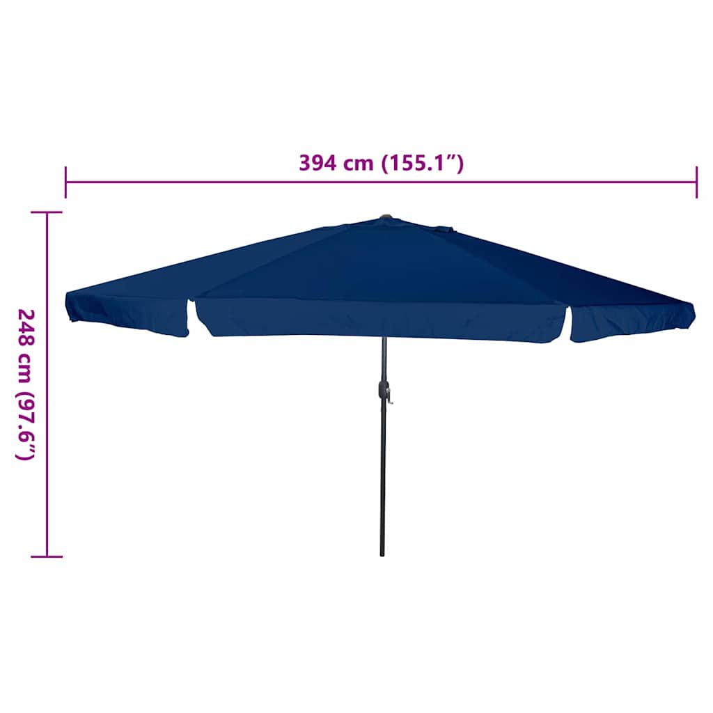 Garten-Sonnenschirm Azurblau 395 x 395 x 245 cm