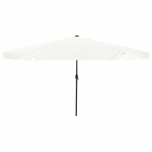 Garten-Sonnenschirm Sand und Anthrazit 395 x 395 x 245 cm