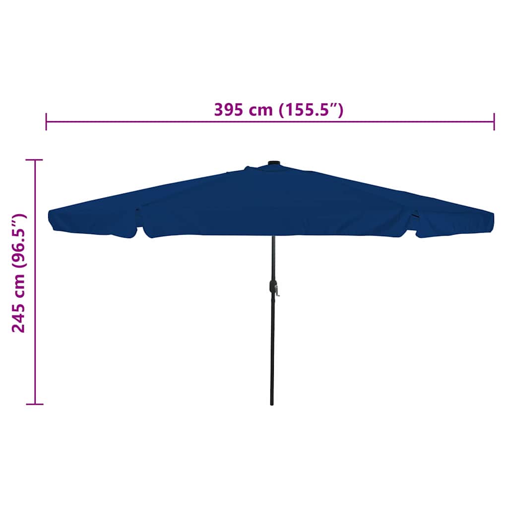 Garten-Sonnenschirm Azurblau 395 x 395 x 245 cm Polyester