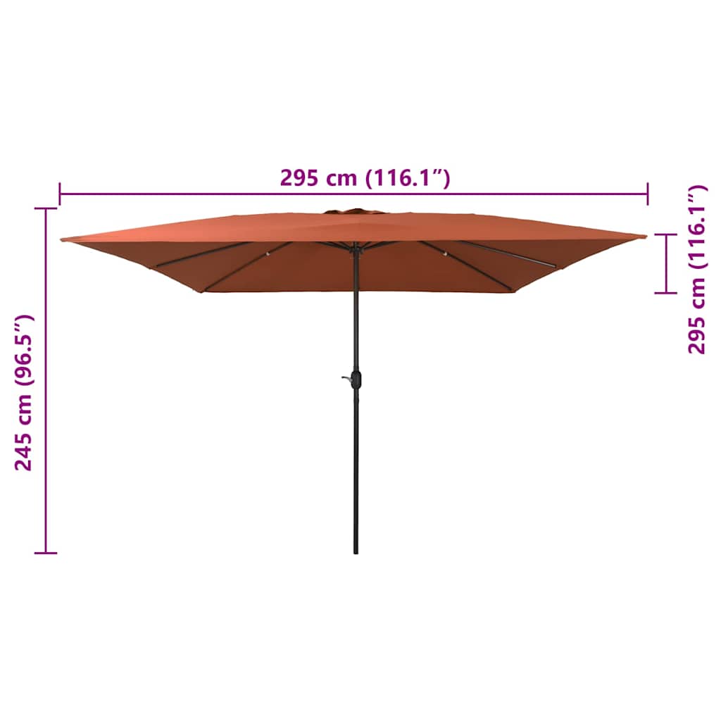 Garten-Sonnenschirm Terrakotta 295 x 295 x 245 cm