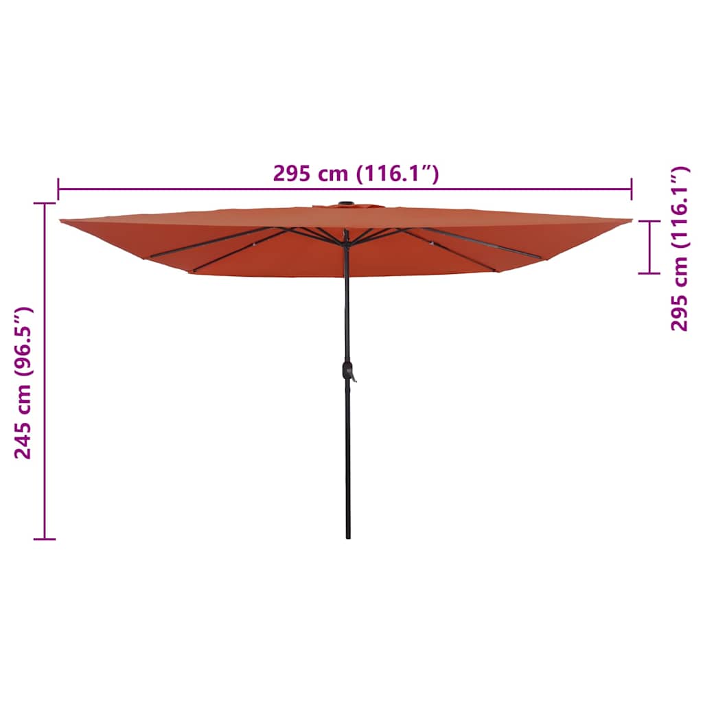 Garten-Sonnenschirm Terrakotta 295 x 295 x 245 cm