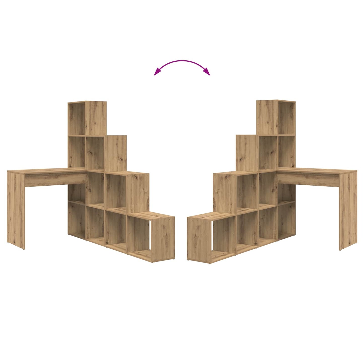 Eck-Schreibtisch Artisan-Eiche 101,5 x 149,5 x 149,5 cm