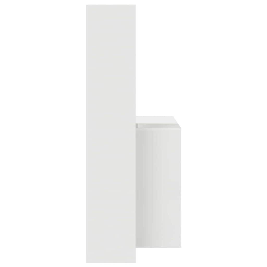 Desk with Shelf White 138.5 x 55 x 143 cm Engineered Wood