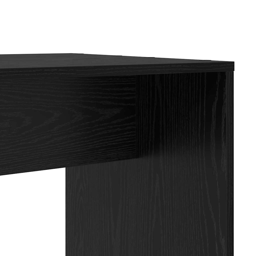 Desk with Shelf Black Oak Effect 138.5 x 55 x 143 cm