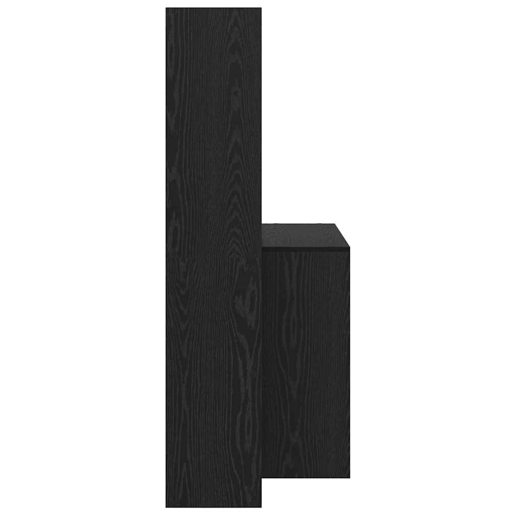 Desk with Shelf Black Oak Effect 138.5 x 55 x 143 cm