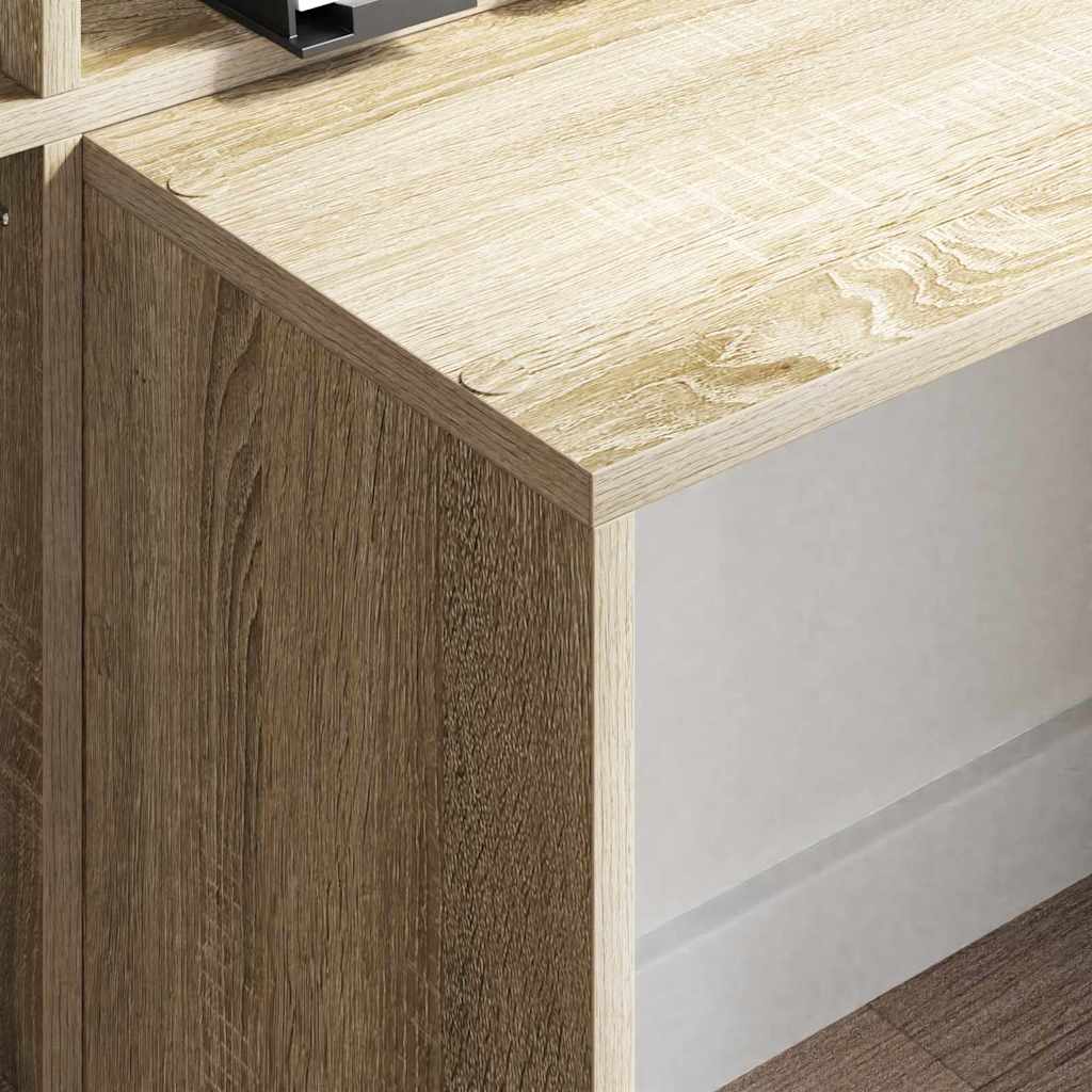 Schreibtisch Sonoma-Eiche 138,5 x 55 x 143 cm Holzwerkstoff