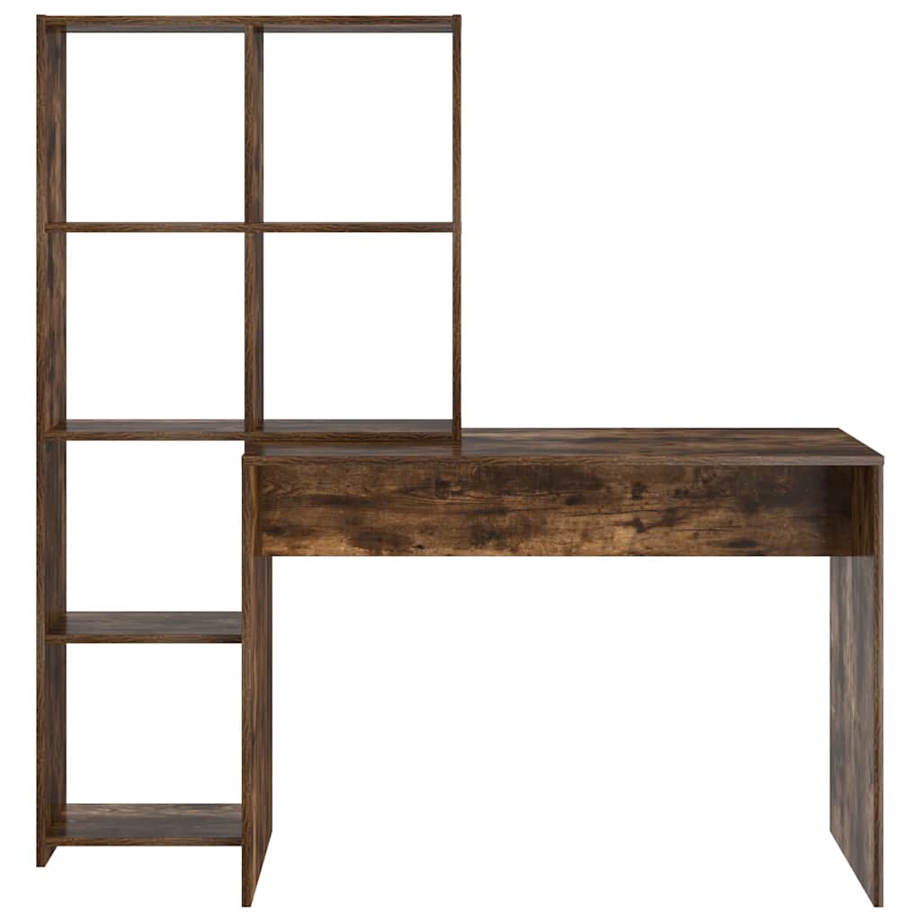 Bureau avec étagère Chêne fumé 138,5 x 55 x 143 cm