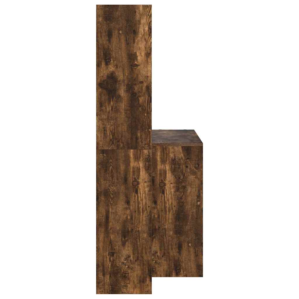 Bureau avec étagère Chêne fumé 138,5 x 55 x 143 cm