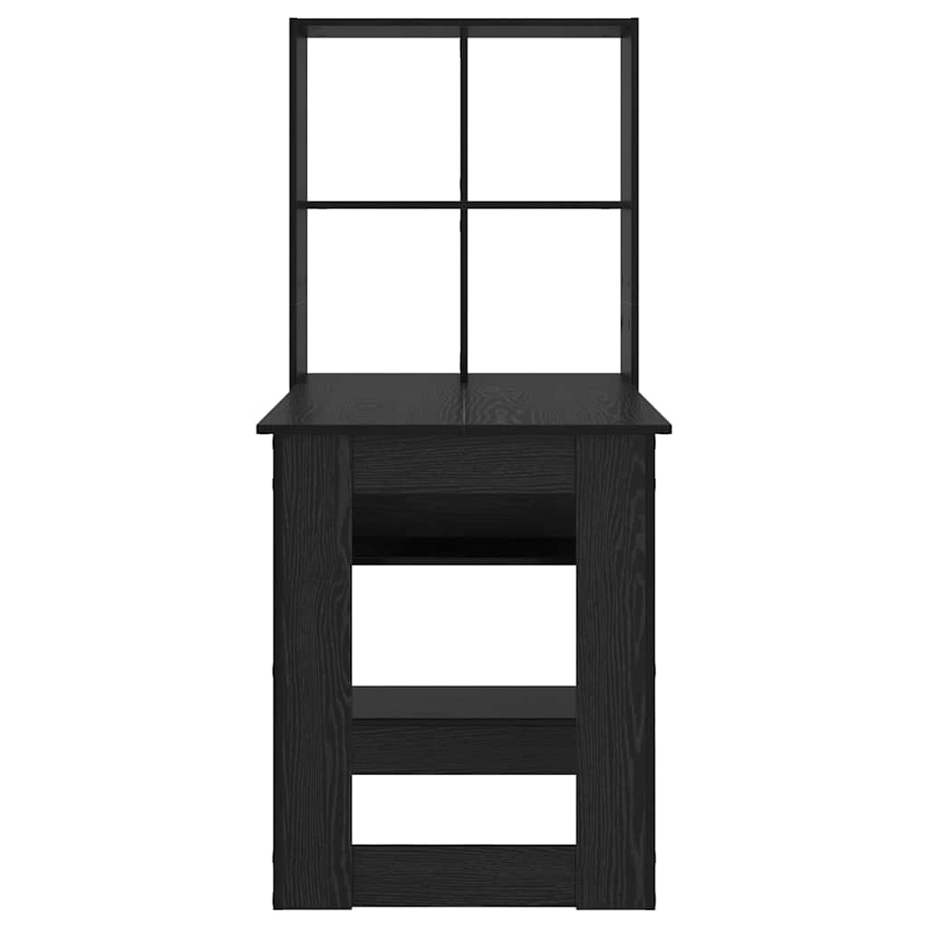 Desk with Shelf Black Oak Effect 122 x 67 x 145 cm