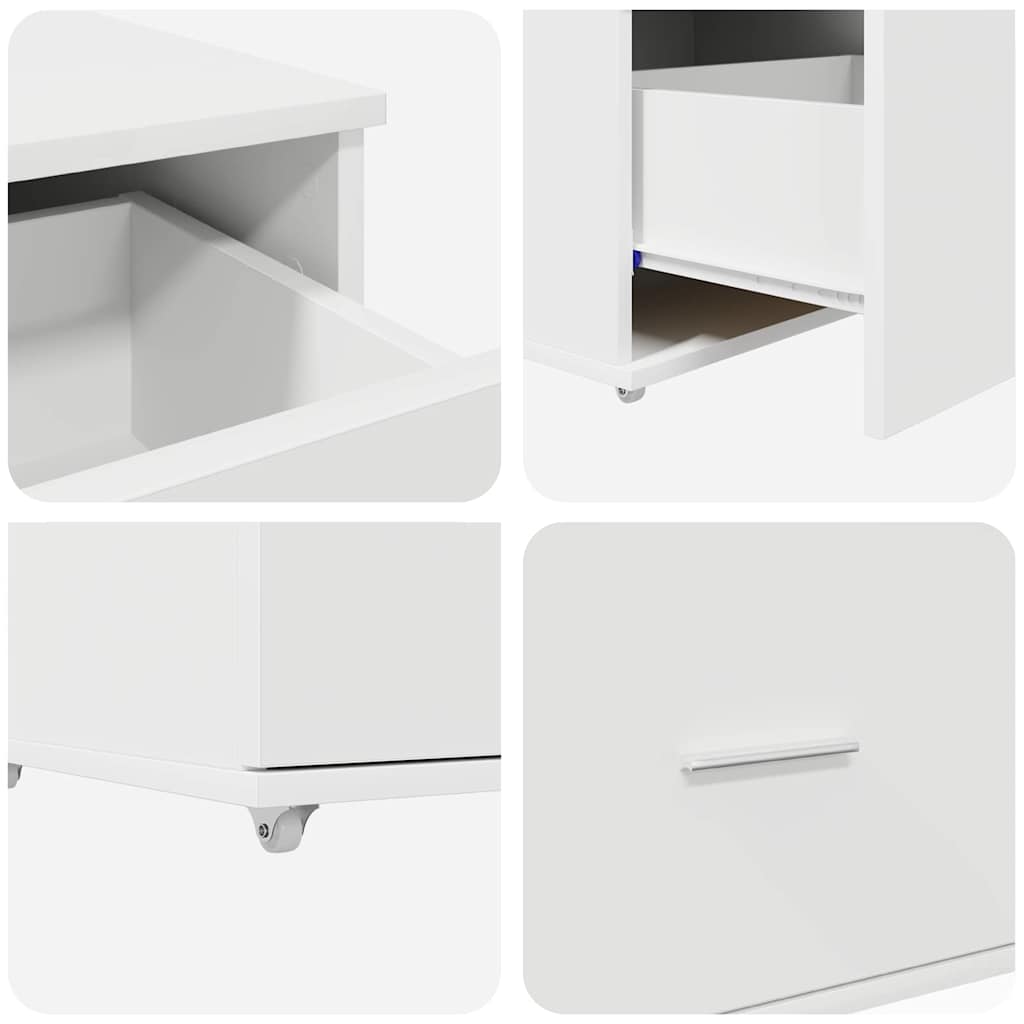 Schreibtisch mit Regal Weiß 131,5 x 50 x 106,5 cm Holzwerkstoff