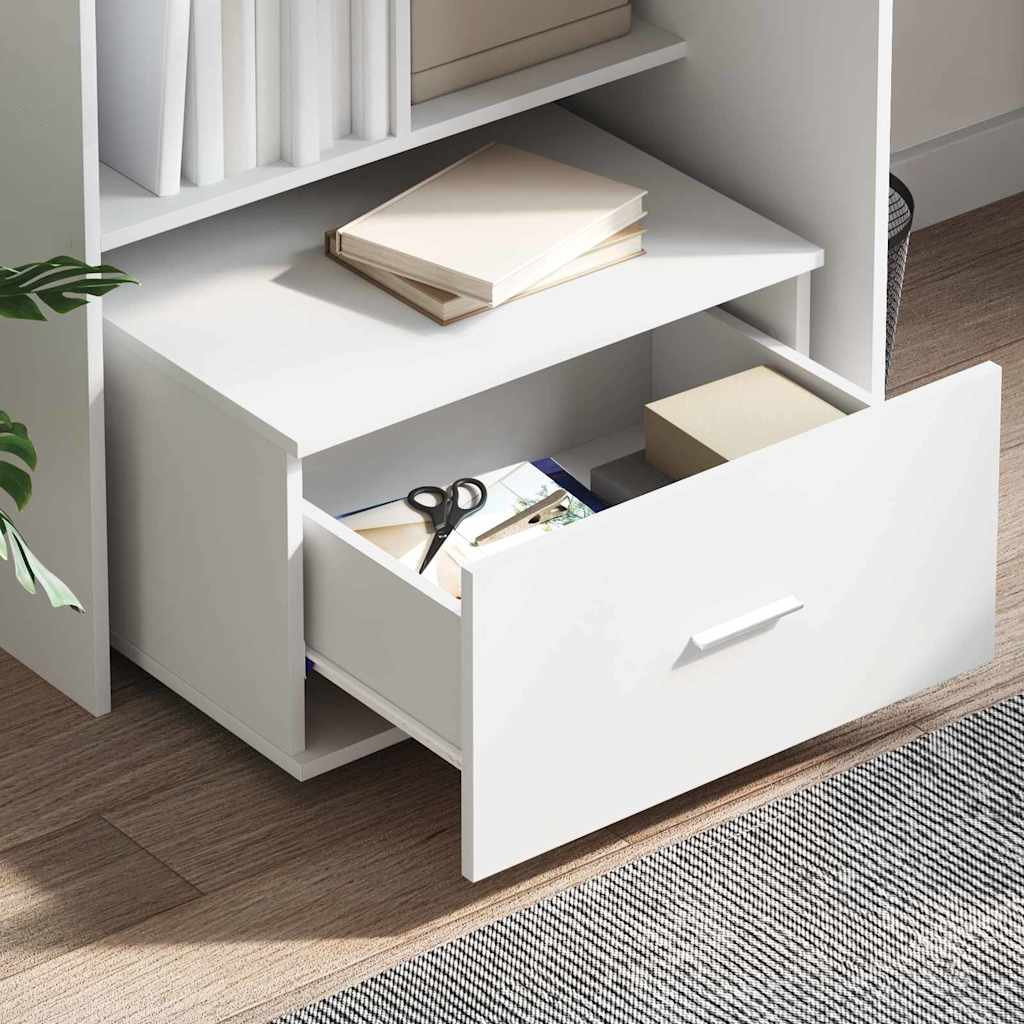 Schreibtisch mit Regal Weiß 131,5 x 50 x 106,5 cm Holzwerkstoff
