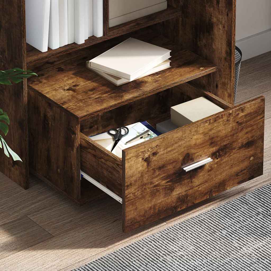 Schreibtisch mit Regal Geräucherte Eiche 131,5 x 50 x 106,5 cm