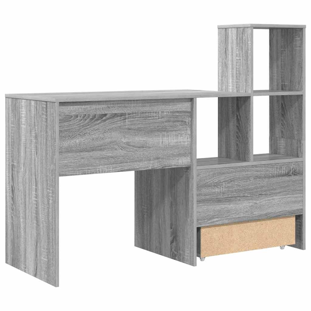 Desk Grey Sonoma 131.5 x 50 x 106.5 cm Engineered Wood