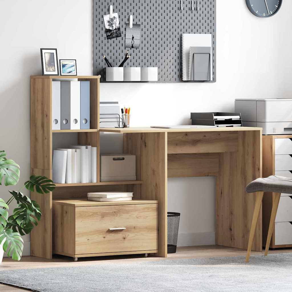 Schreibtisch Artisan-Eiche 131,5 x 50 x 106,5 cm Holzwerkstoff