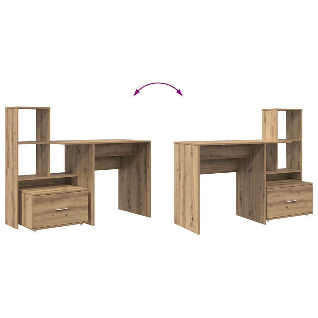 Schreibtisch Artisan-Eiche 131,5 x 50 x 106,5 cm Holzwerkstoff