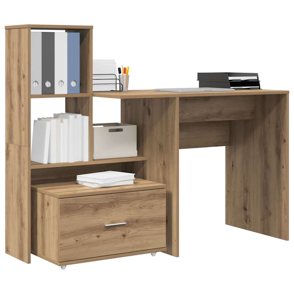 Schreibtisch Artisan-Eiche 131,5 x 50 x 106,5 cm Holzwerkstoff