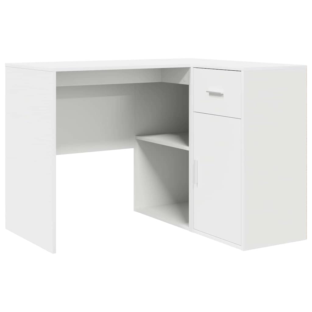 Eck-Schreibtisch mit Schubladen Weiß 102 x 88 x 75 cm