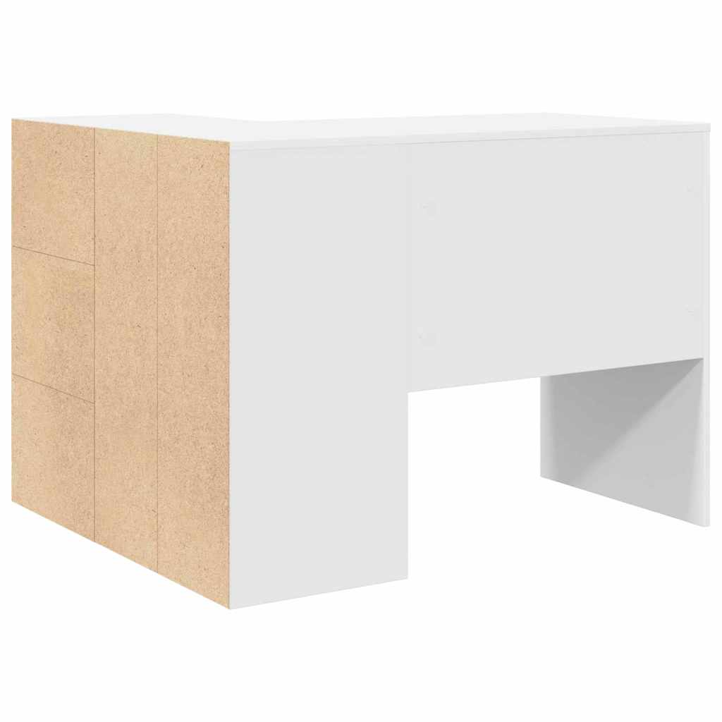 Eck-Schreibtisch mit Schubladen Weiß 102 x 88 x 75 cm