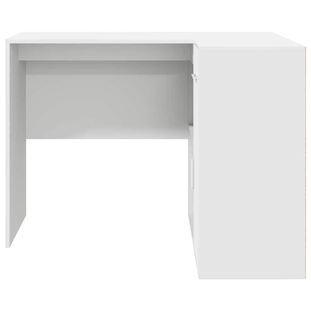 Eck-Schreibtisch mit Schubladen Weiß 102 x 88 x 75 cm
