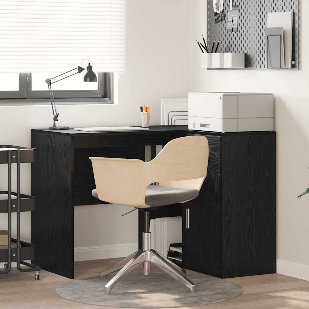 Eck-Schreibtisch Schwarz Eichen-Optik 102 x 88 x 75 cm