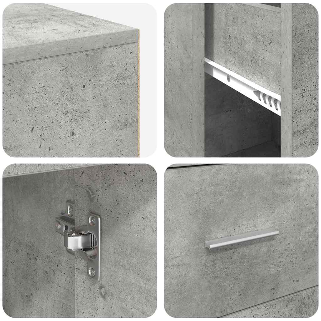 Corner Desk with Drawers Concrete Gray 102 x 88 x 75 cm