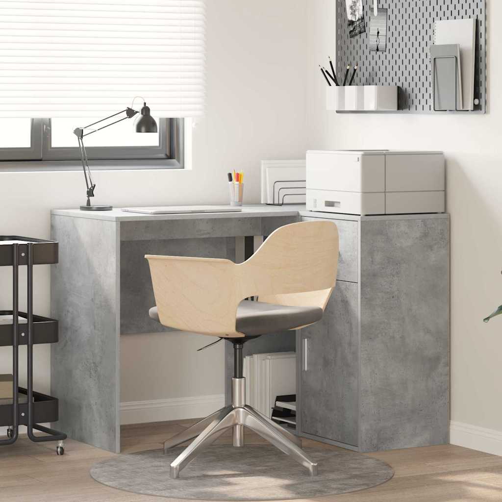 Corner Desk with Drawers Concrete Gray 102 x 88 x 75 cm