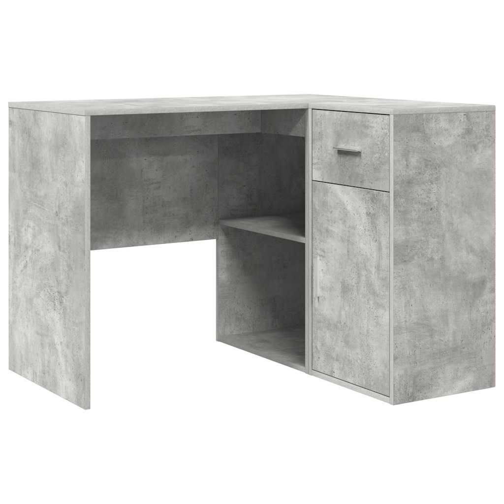 Corner Desk with Drawers Concrete Gray 102 x 88 x 75 cm