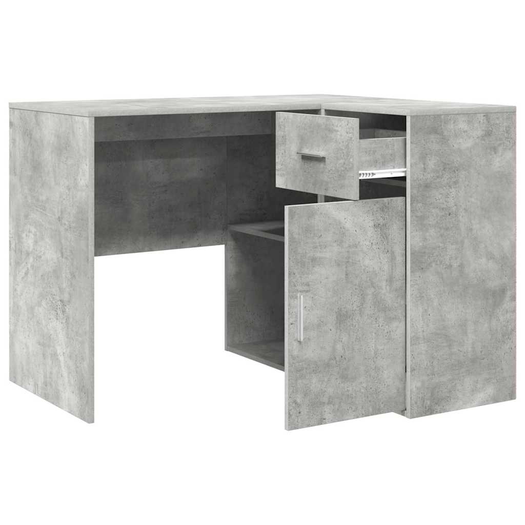 Corner Desk with Drawers Concrete Gray 102 x 88 x 75 cm