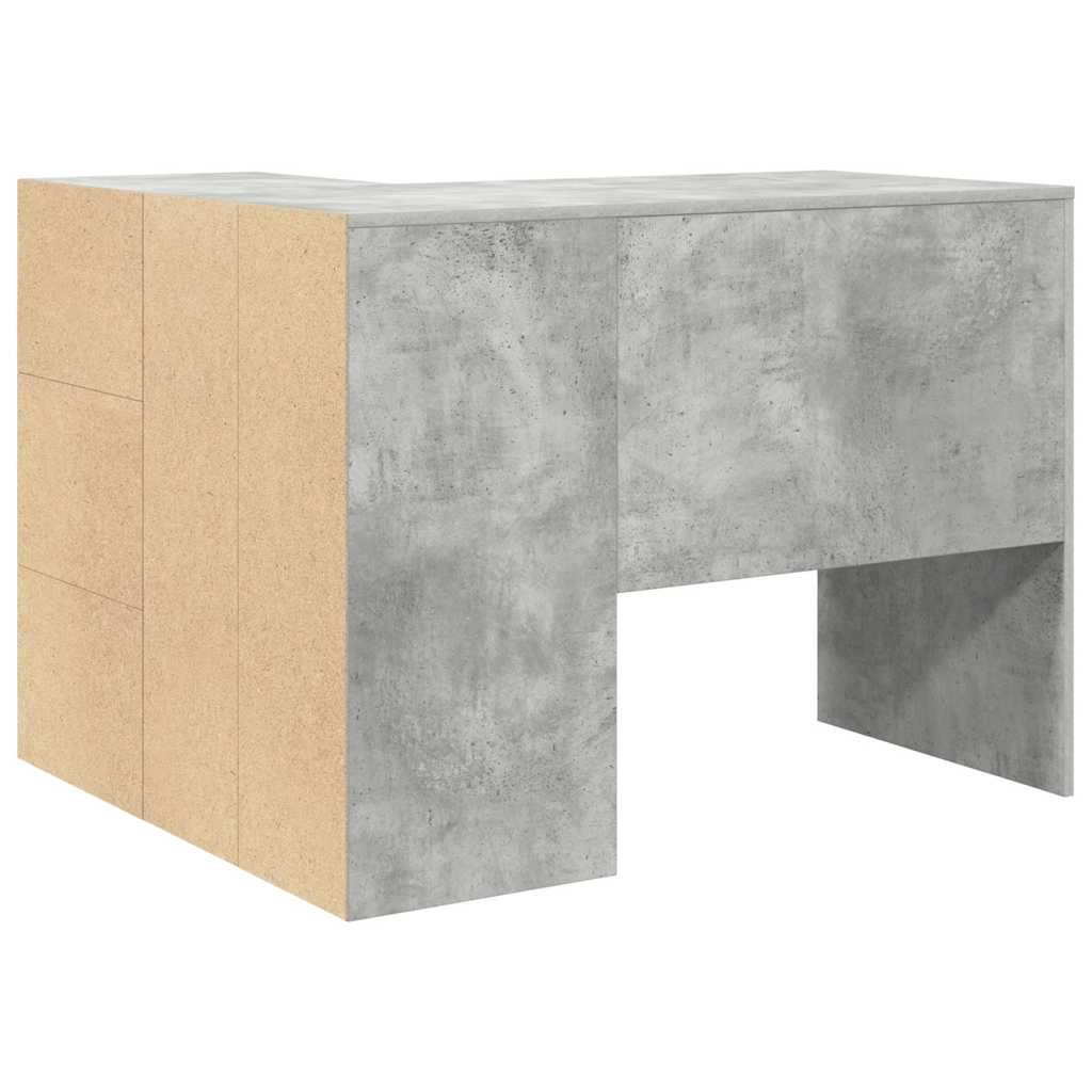 Corner Desk with Drawers Concrete Gray 102 x 88 x 75 cm