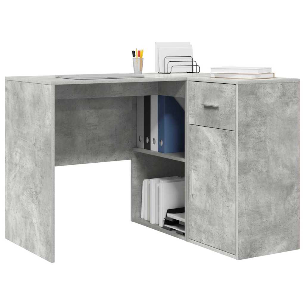 Corner Desk with Drawers Concrete Gray 102 x 88 x 75 cm