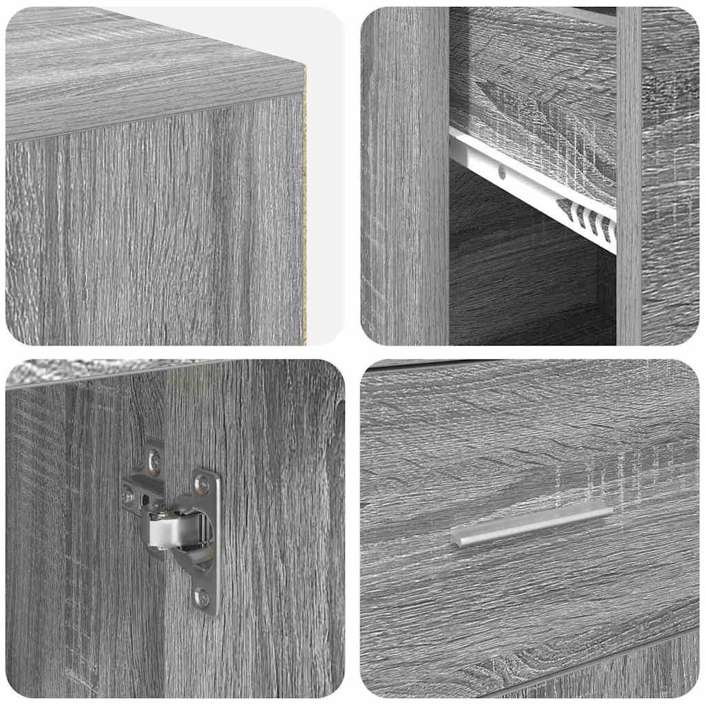 Corner Desk with Drawers Sonoma Grey 102 x 88 x 75 cm