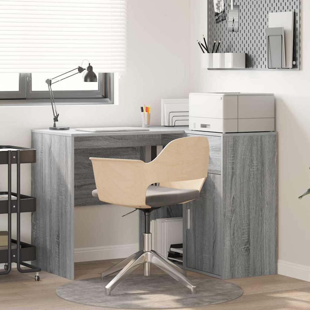 Corner Desk with Drawers Sonoma Grey 102 x 88 x 75 cm