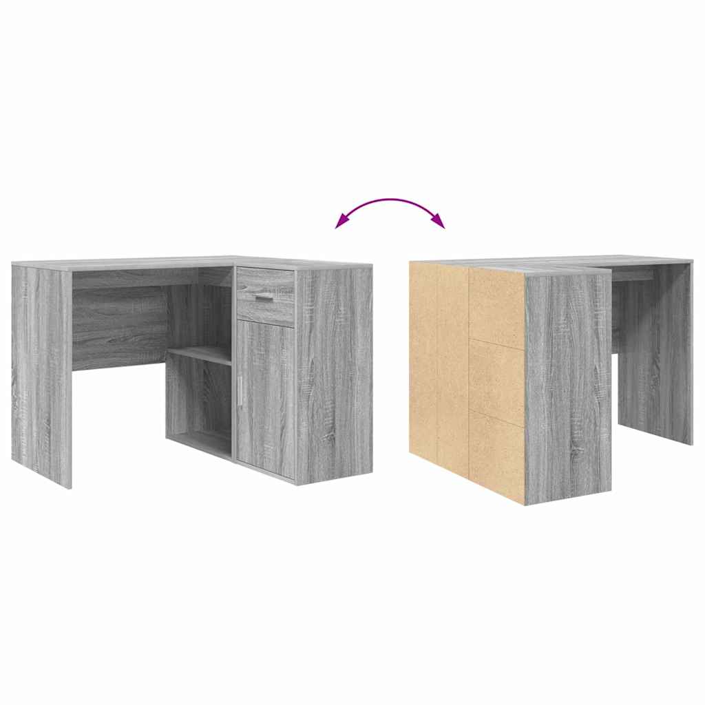 Corner Desk with Drawers Sonoma Grey 102 x 88 x 75 cm