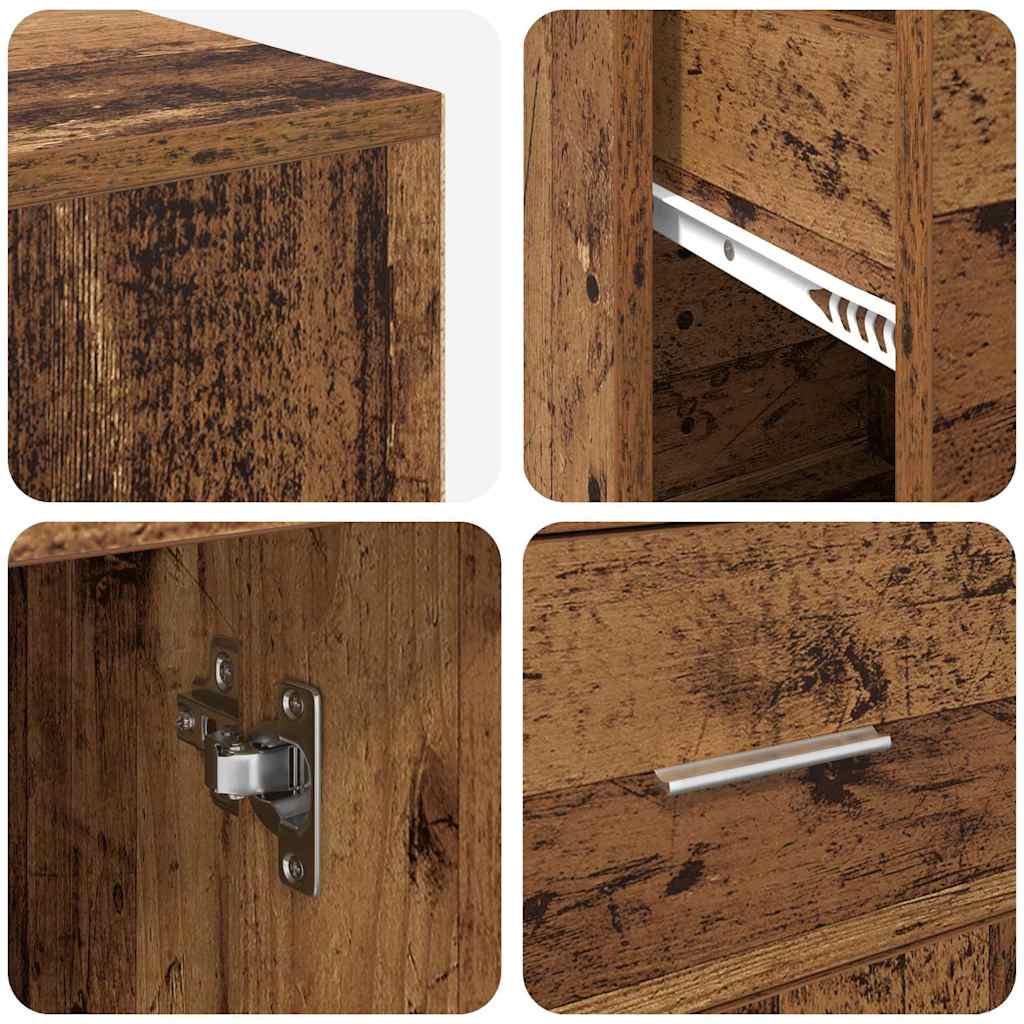 Eck-Schreibtisch mit Schubladen Altholz 102 x 88 x 75 cm