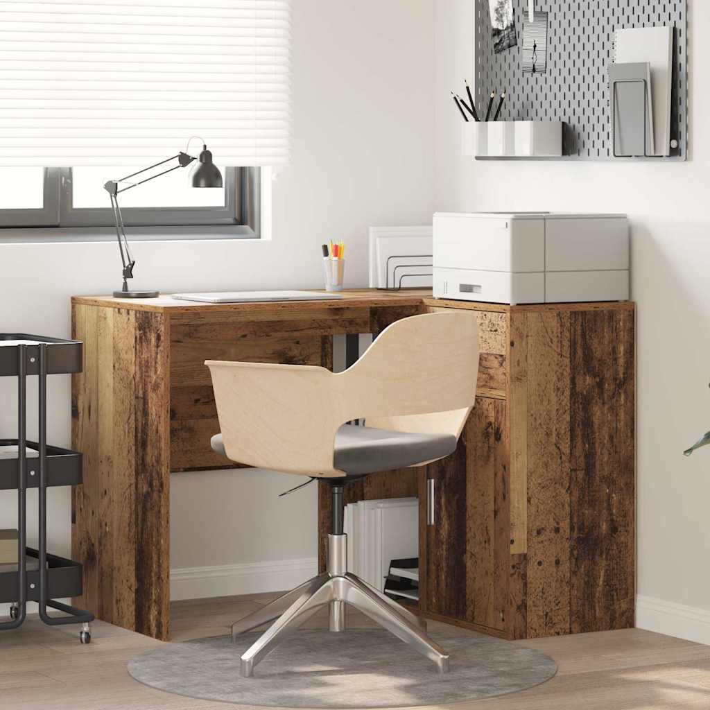Eck-Schreibtisch mit Schubladen Altholz 102 x 88 x 75 cm