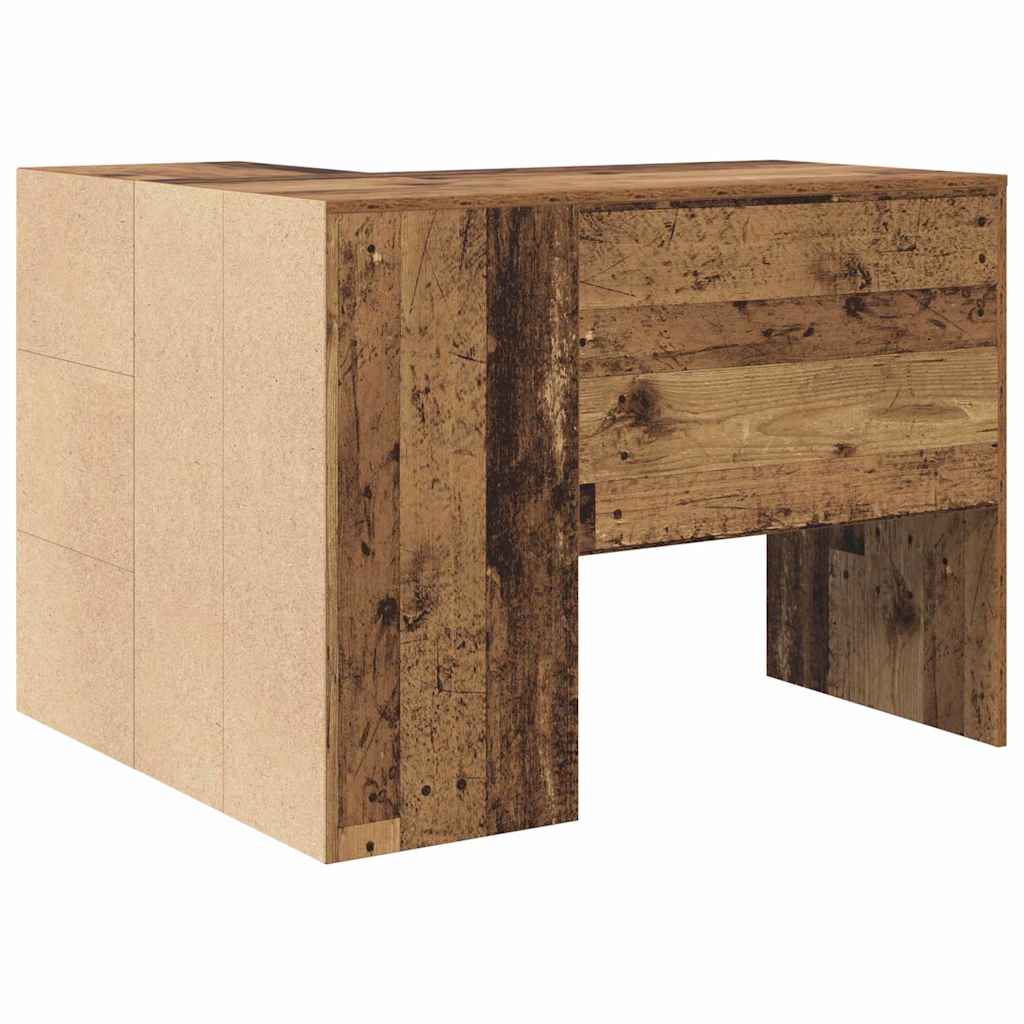 Eck-Schreibtisch mit Schubladen Altholz 102 x 88 x 75 cm