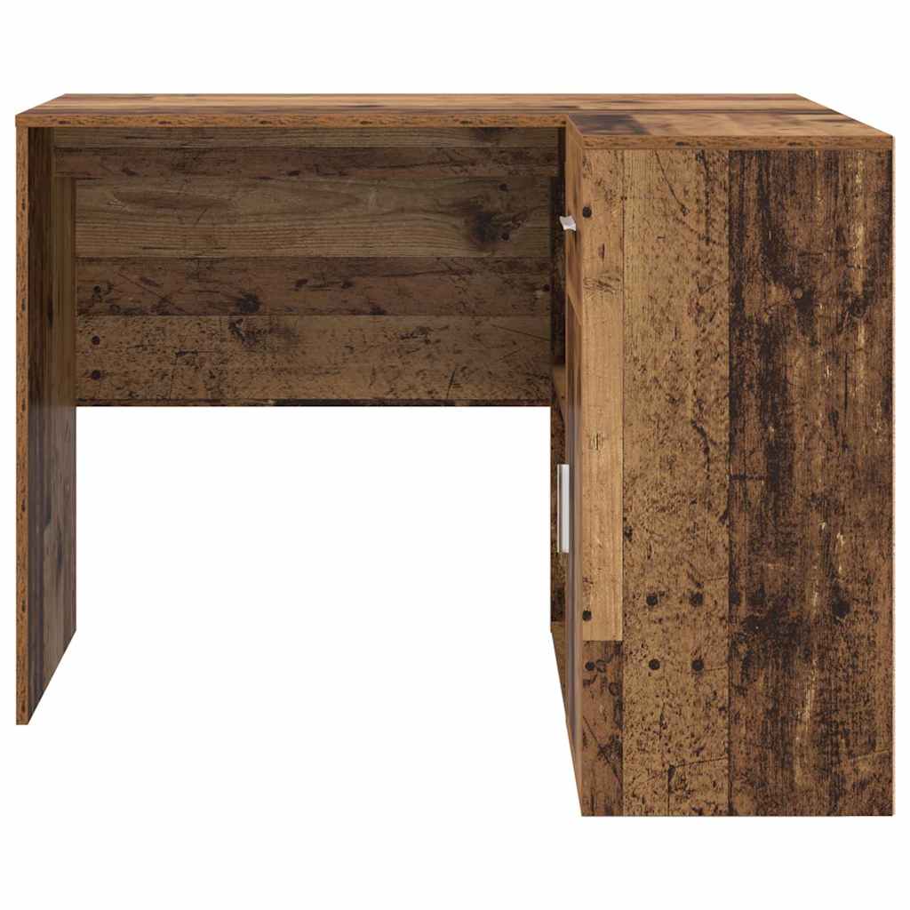 Eck-Schreibtisch mit Schubladen Altholz 102 x 88 x 75 cm